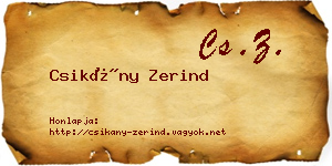 Csikány Zerind névjegykártya